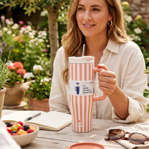 alphahub's a little obsessive stripe series travel mug with square handle