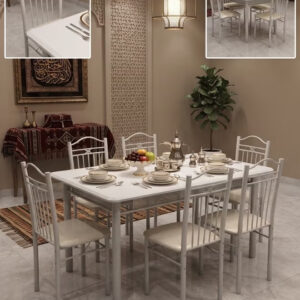 5 Pieces, Wooden Dining Tables With 4 Chair Set 120*75 CM - Image 3