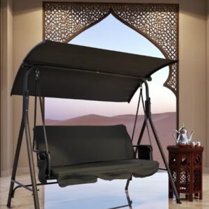 3-Seater Swing Patio With Weather Resistant Adjustable Tilt Canopy 155*110*170CM - Image 8