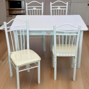 5 Pieces, Wooden Dining Tables With 4 Chair Set 120*75 CM - Image 4