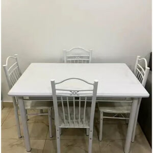 5 Pieces, Wooden Dining Tables With 4 Chair Set 120*75 CM - Image 8