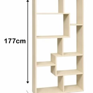 Modern Wooden Geometric Bookcase and Display Shelf - Image 3