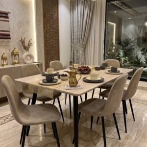Dining Table With 6 Chairs Set 150x90 CM - Image 1
