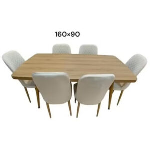 Dining Table With 6 Chairs Set 160x90 CM - Image 3