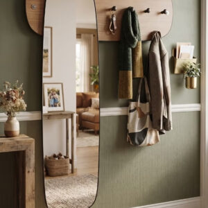 Decorative Entryway Mirror with Built-in Hanging Hooks - Image 5