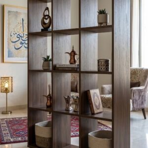 Modern 12-Grid Cubby Bookcase and Room Divider - Image 1