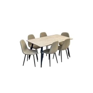 Dining Table With 6 Chairs Set 150x90 CM - Image 4