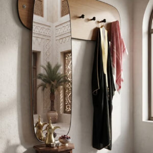 Decorative Entryway Mirror with Built-in Hanging Hooks - Image 4
