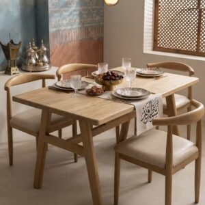 Modern Dining Table Set with 4 Padded Chairs - Image 6