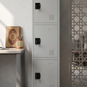 Metal 3-door Locker Storage Cabinet 45x38x180 CM - Image 1