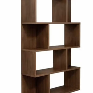 Wooden Geometric Bookshelf and Open Display Organizer Unit - Image 8