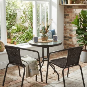 3-Pieces Patio Outdoor Garden Table With 2 Chairs - Image 7