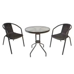 3-Pieces Patio Outdoor Garden Table With 2 Chairs - Image 9