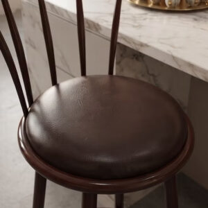 Bar Stool, Chair Footrest High Stool with Backs, Upholstered Counter Height Stools Bar Chairs for Kitchen - Image 10