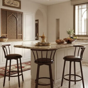 Bar Stool, Chair Footrest High Stool with Backs, Upholstered Counter Height Stools Bar Chairs for Kitchen - Image 8