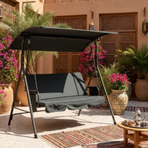 3-Seater Swing Patio With Weather Resistant Adjustable Tilt Canopy 155*110*170CM - Image 2